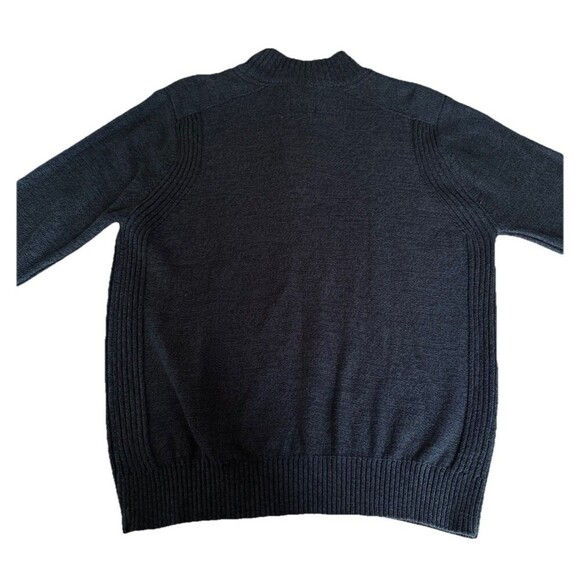 Outdoor Life Men’s Pullover Sweater Dark Gray Quarter Zip Large Granola - Picture 3 of 3